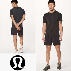 LULULEMON Metal Vent Tech Short Sleeve Shirt Heathered Deep Coal/Black Size Med